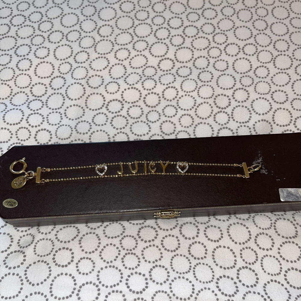 ❤️ JUICY COUTURE Vintage Bracelet Gold With Rhinestones and “Juicy” letters - Picture 9 of 9